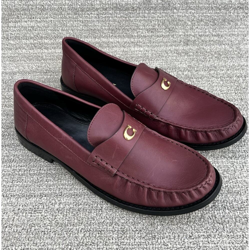 COACH Jolene 13MM Burgundy Leather Loafers Women's Size 9 US NEW - Picture 3 of 16